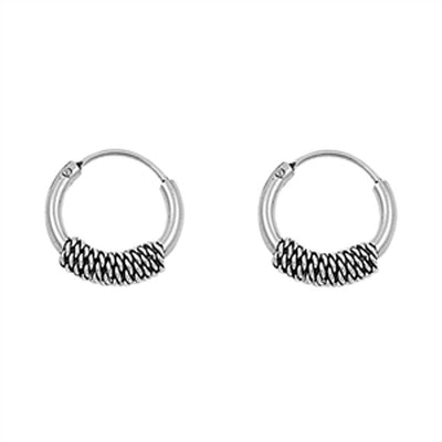 Sterling Silver Bali Hoop Earring