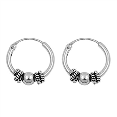 Sterling Silver Bali Hoop Earring