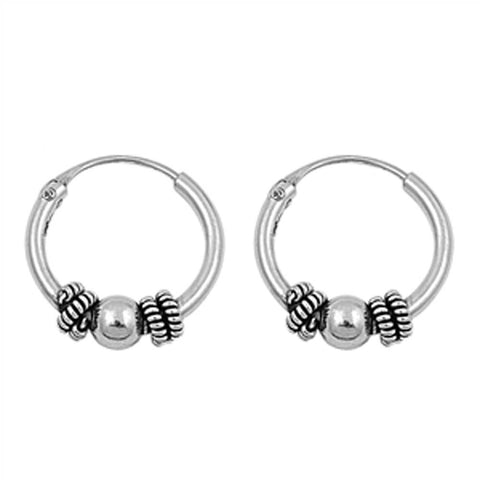 Sterling Silver Bali Hoop Earring