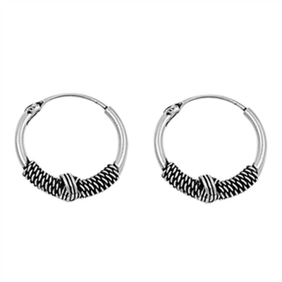Sterling Silver Bali Hoop Earring