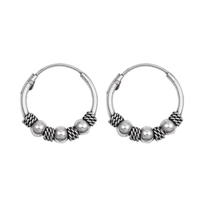 Sterling Silver Bali Hoop Earring
