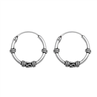 Sterling Silver Bali Hoop Earring
