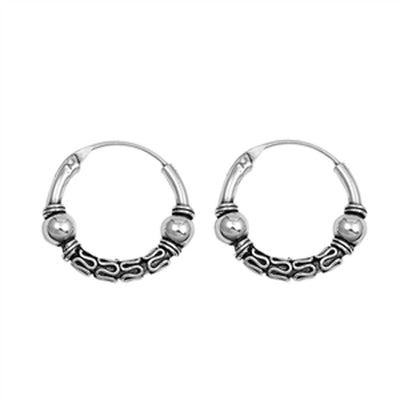 Sterling Silver Bali Hoop Earring