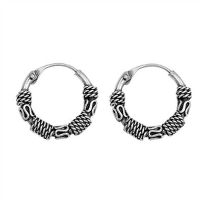 Sterling Silver Bali Hoop Earring