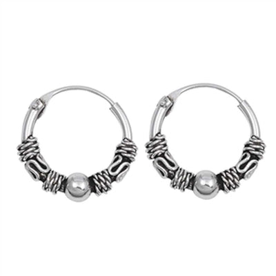 Sterling Silver Bali Hoop Earring