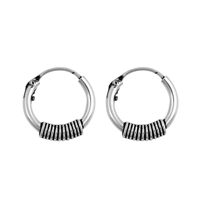 Sterling Silver Bali Hoop Earring