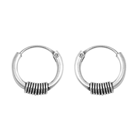 Sterling Silver Bali Hoop Earring