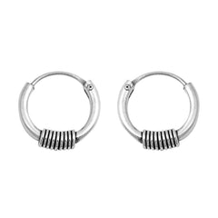 Sterling Silver Bali Hoop Earring