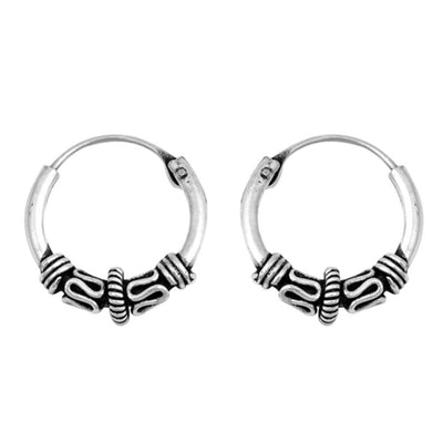 Sterling Silver Bali Hoop Earring