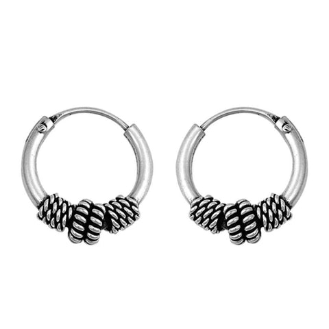 Sterling Silver Bali Hoop Earring