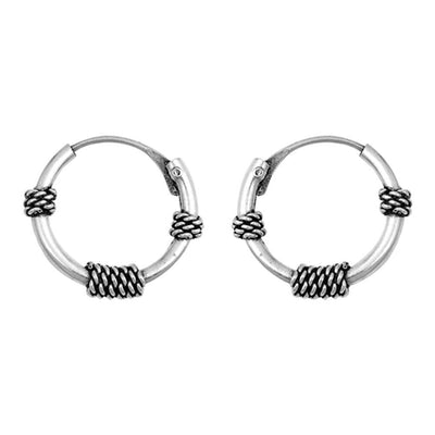 Sterling Silver Bali Hoop Earring