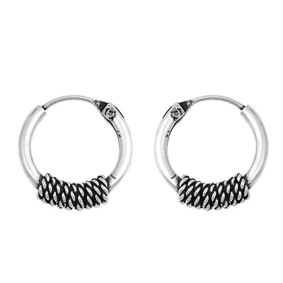Sterling Silver Bali Hoop Earring