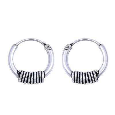Sterling Silver Bali Hoop Earring