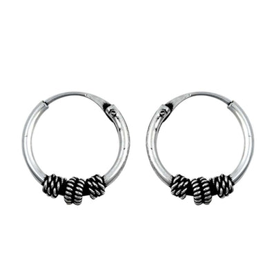 Sterling Silver Bali Hoop Earring