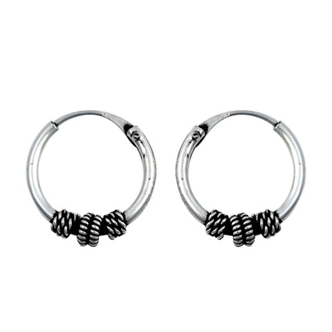 Sterling Silver Bali Hoop Earring