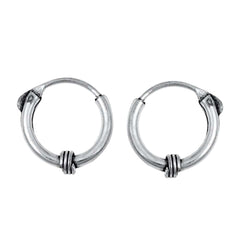 Sterling Silver Bali Hoop Earring