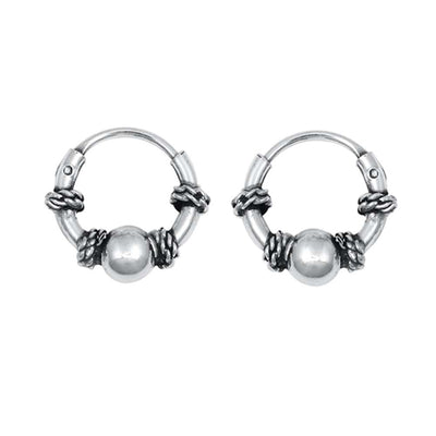 Sterling Silver Bali Hoop Earring