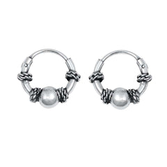 Sterling Silver Bali Hoop Earring