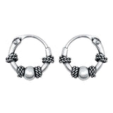 Sterling Silver Bali Hoop Earring