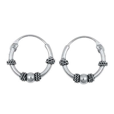 Sterling Silver Bali Hoop Earring