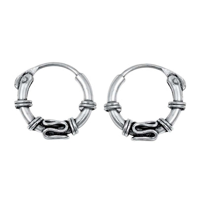 Sterling Silver Bali Hoop Earring