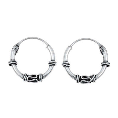 Sterling Silver Bali Hoop Earring