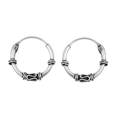 Sterling Silver Bali Hoop Earring