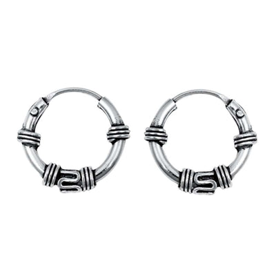 Sterling Silver Bali Hoop Earring