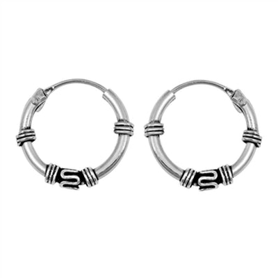 Sterling Silver Bali Hoop Earring