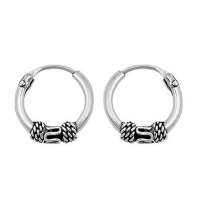 Sterling Silver Bali Hoop Earring