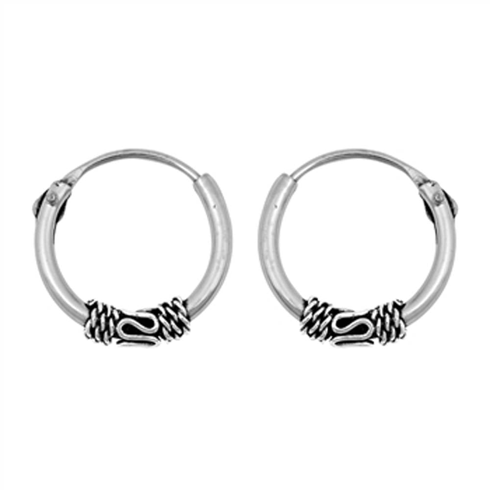 Sterling Silver Bali Hoop Earring