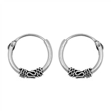 Load image into Gallery viewer, Sterling Silver Bali Hoop Earring