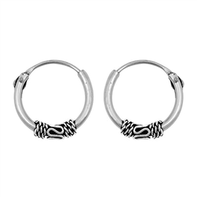 Sterling Silver Bali Hoop Earring
