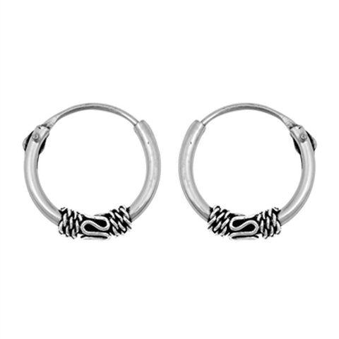 Sterling Silver Bali Hoop Earring