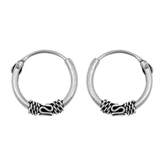 Sterling Silver Bali Hoop Earring