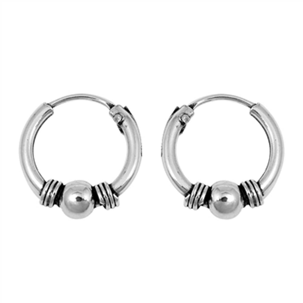 Sterling Silver Bali Hoop Earring