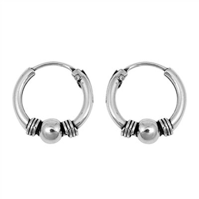Sterling Silver Bali Hoop Earring