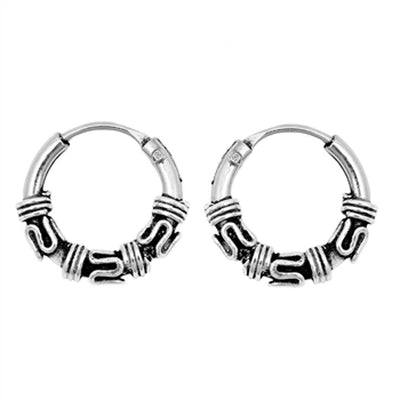 Sterling Silver Bali Hoop Earring