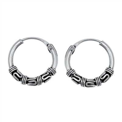 Sterling Silver Bali Hoop Earring