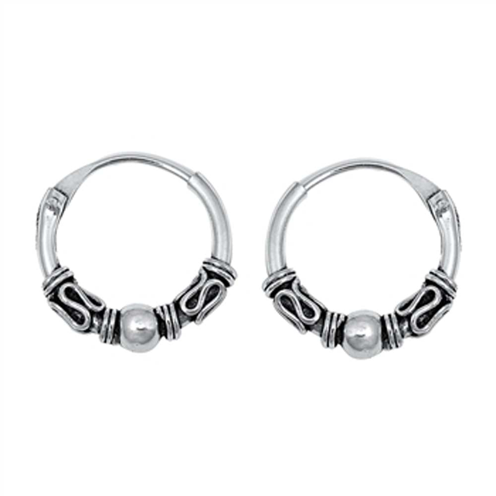 Sterling Silver Bali Hoop Earring