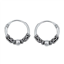 Load image into Gallery viewer, Sterling Silver Bali Hoop Earring