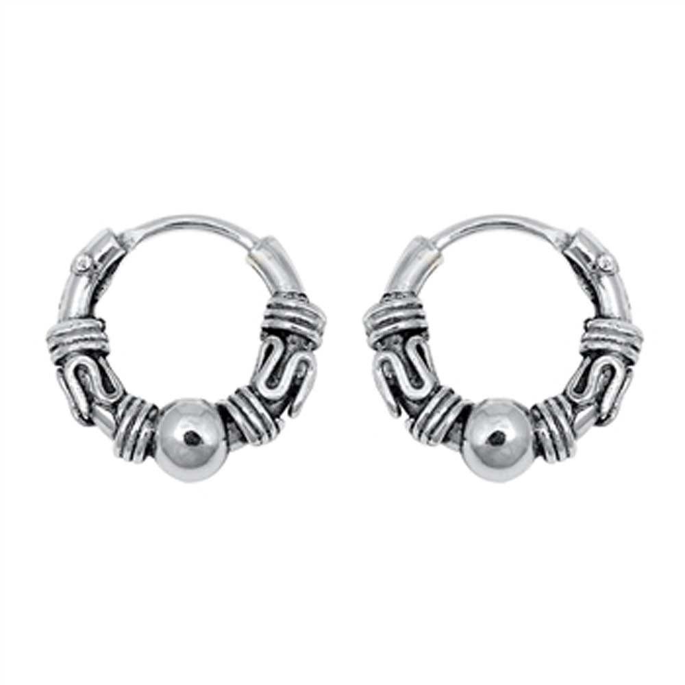 Sterling Silver Bali Hoop Earring