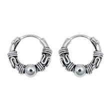 Load image into Gallery viewer, Sterling Silver Bali Hoop Earring