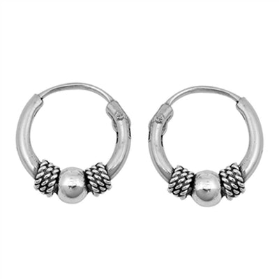 Sterling Silver Bali Hoop Earring