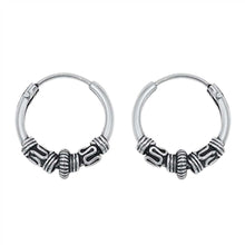 Load image into Gallery viewer, Sterling Silver Bali Hoop Earring