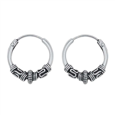 Sterling Silver Bali Hoop Earring