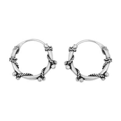 Sterling Silver Bali Hoop Earring