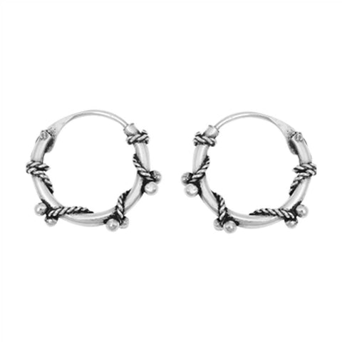 Sterling Silver Bali Hoop Earring