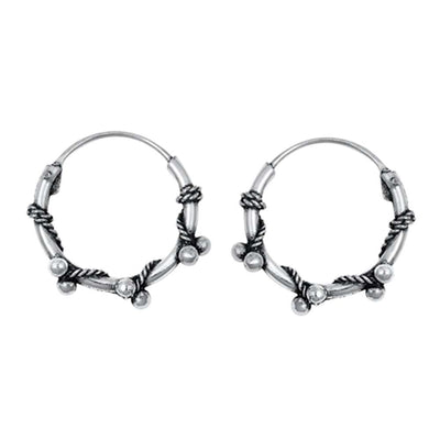 Sterling Silver Bali Hoop Earring