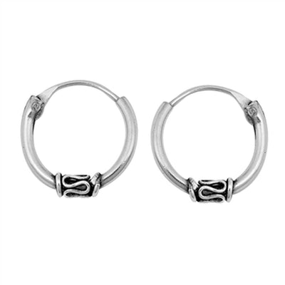 Sterling Silver Bali Hoop Earring